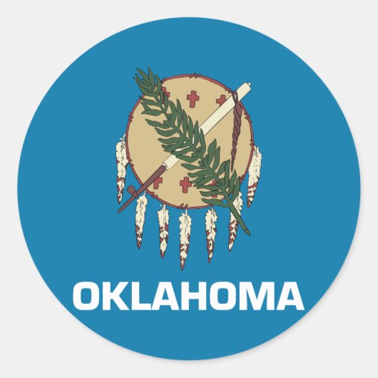 vlag van de staat Oklahoma Ronde Sticker (Voorkant)