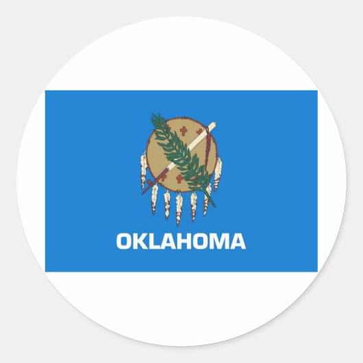 vlag van de staat Oklahoma Ronde Sticker (Voorkant)