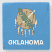 vlag van de staat Oklahoma Stenen Onderzetter (Voorkant)