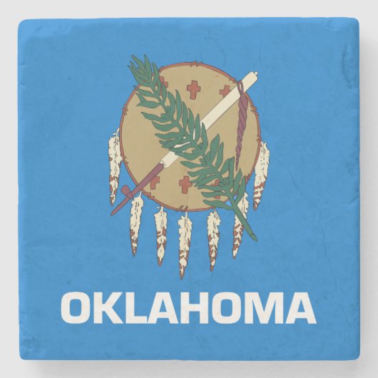 vlag van de staat Oklahoma Stenen Onderzetter (Voorkant)