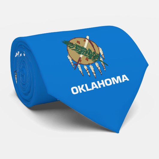 vlag van de staat Oklahoma Stropdas (Opgerold)