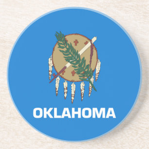 vlag van de staat Oklahoma Zandsteen Onderzetter