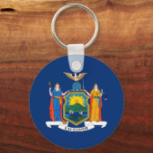 Vlag van de staat Patriotic New York Sleutelhanger (Voorkant)