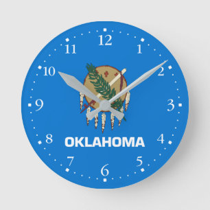 Vlag van de staat Patriotic Oklahoma Ronde Klok