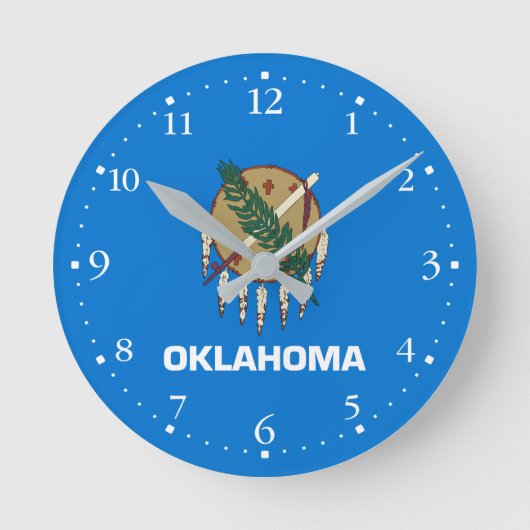 Vlag van de staat Patriotic Oklahoma Ronde Klok (Voorkant)