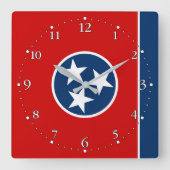 Vlag van de staat Patriotic Tennessee Vierkante Klok (Voorkant)