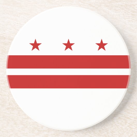Vlag van de staat Patriotic Washington DC Zandsteen Onderzetter (Voorkant)
