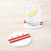 Vlag van de staat Patriotic Washington DC Zandsteen Onderzetter (Zijkant)