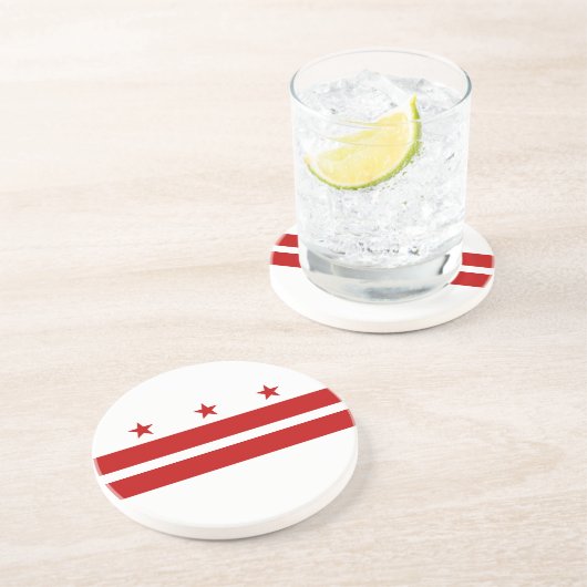 Vlag van de staat Patriotic Washington DC Zandsteen Onderzetter (Zijkant)