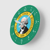 Vlag van de staat Patriotic Washington Ronde Klok (Hoek)