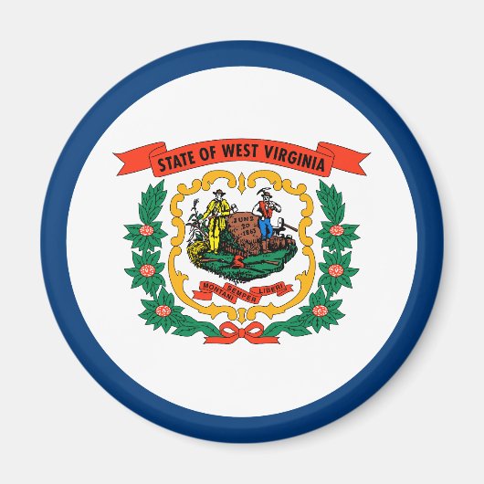 Vlag van de staat Patriotic West Virginia Magneet (Voorkant)