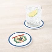 Vlag van de staat Patriotic West Virginia Zandsteen Onderzetter (Zijkant)