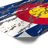  vlag van de staat Retro Colorado Poster (Hoek)