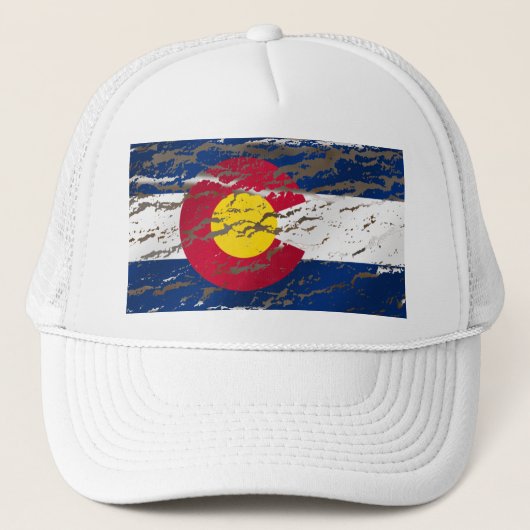  vlag van de staat Retro Colorado Trucker Pet (Voorkant)