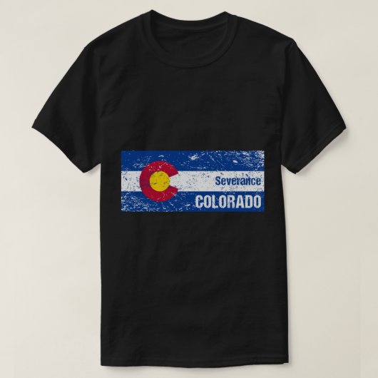 vlag van de staat Severance Colorado Distress T-shirt (Design voorkant)