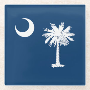 vlag van de staat South Carolina Glazen Onderzetter