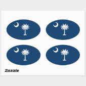 vlag van de staat South Carolina Ovale Sticker (Vel)