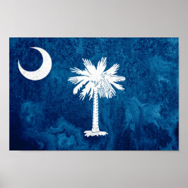 vlag van de staat South Carolina Poster
