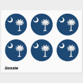 vlag van de staat South Carolina Ronde Sticker (Vel)