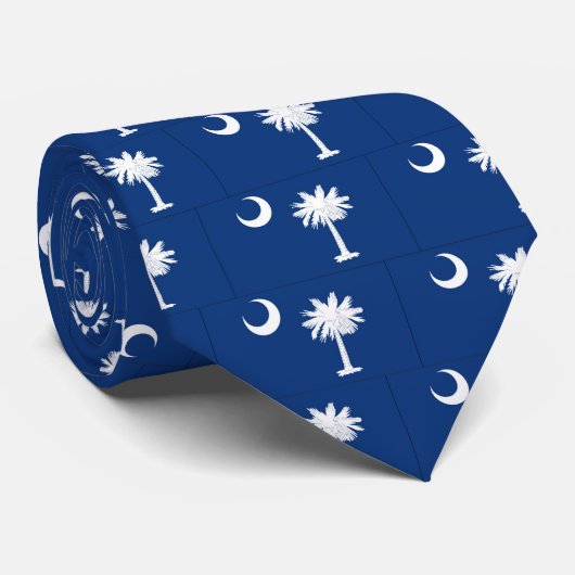 vlag van de staat South Carolina Stropdas (Opgerold)