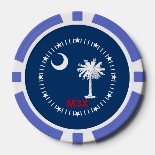 Vlag van de staat South Carolina van gepersonalise Poker Chips (Voorkant)