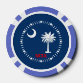 Vlag van de staat South Carolina van gepersonalise Poker Chips (Achterkant)