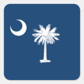 vlag van de staat South Carolina Vierkante Sticker (Voorkant)
