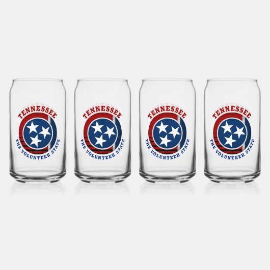 VLAG VAN DE STAAT TENNESSEE VOLUNTEER BLIKVORM GLAS (Voorkant)