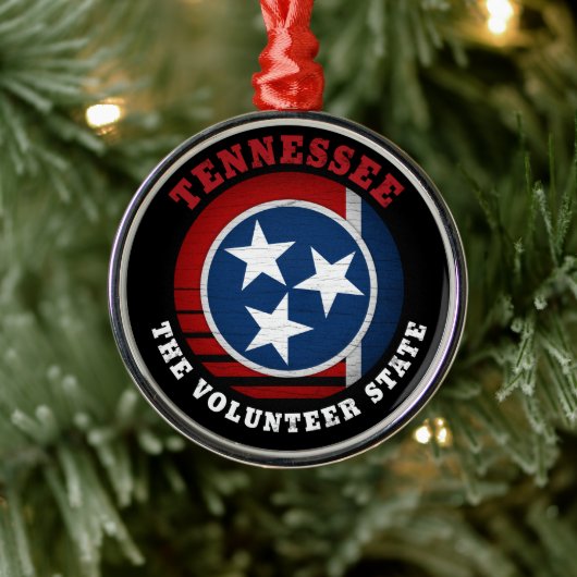 VLAG VAN DE STAAT TENNESSEE VOLUNTEER METALEN ORNAMENT (Boom)