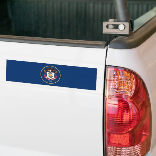 Vlag van de staat Utah Bumpersticker (Op Truck)