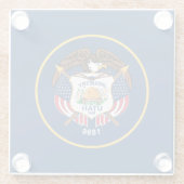Vlag van de staat Utah Glazen Onderzetter (Achterkant)