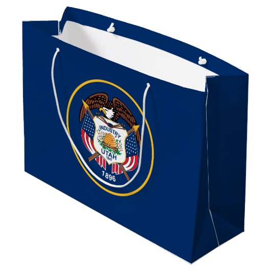 Vlag van de staat Utah Groot Cadeauzakje (Achterkant Gekanteld)