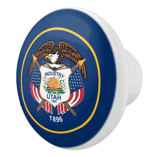 Vlag van de staat Utah Keramische Knop (Rechts)