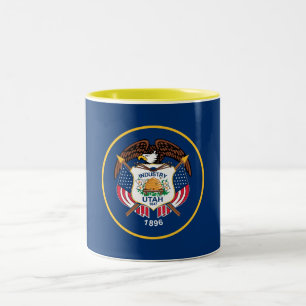 Vlag van de staat Utah Tweekleurige Koffiemok