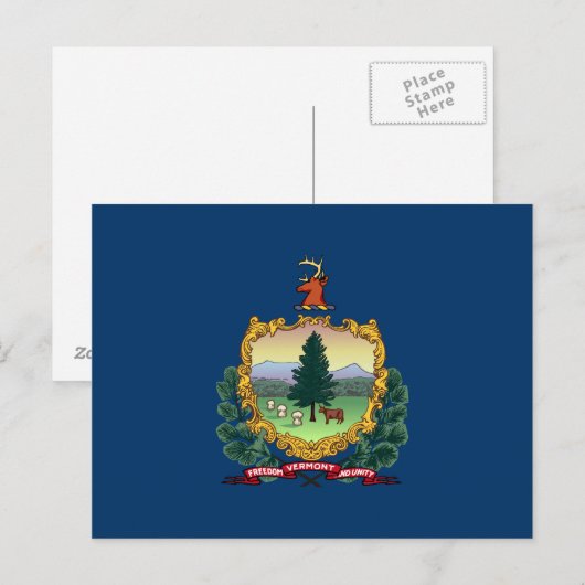 Vlag van de staat Vermont Briefkaart (Voorkant / Achterkant)