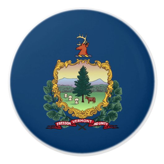 Vlag van de staat Vermont Keramische Knop (Voorkant)