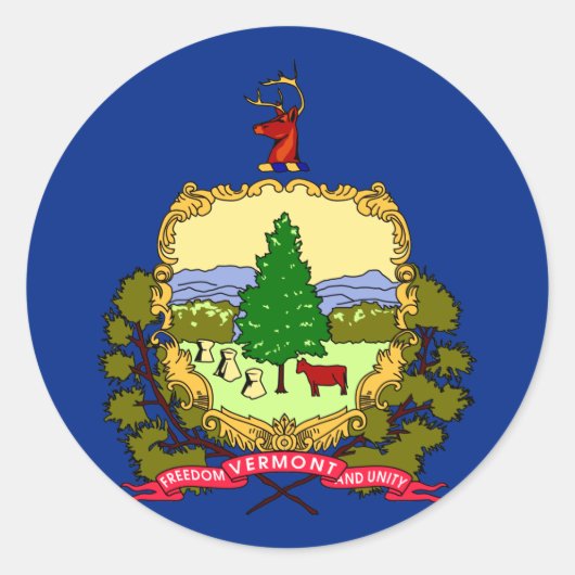 Vlag van de staat Vermont Ronde Sticker (Voorkant)