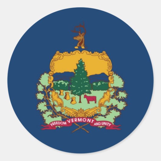Vlag van de staat Vermont Ronde Sticker (Voorkant)