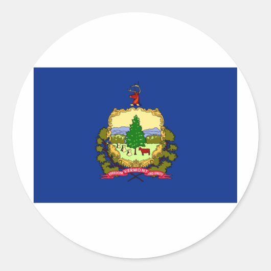Vlag van de staat Vermont Ronde Sticker (Voorkant)