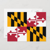 Vlag van de staat Vibrant Maryland Briefkaart (Voorkant / Achterkant)