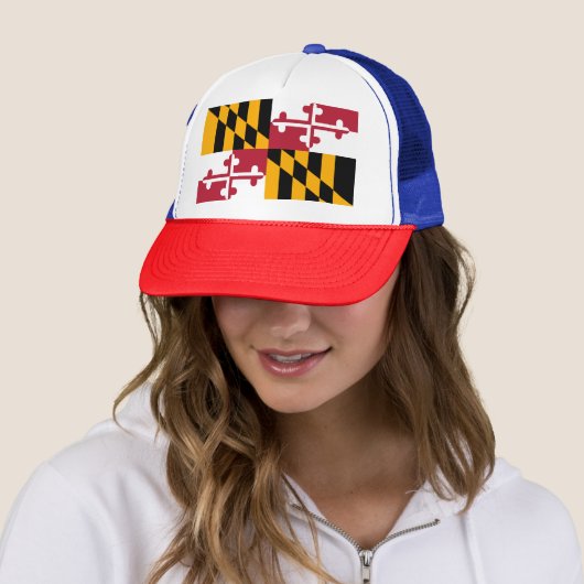 Vlag van de staat Vibrant Maryland Trucker Pet (In situ)