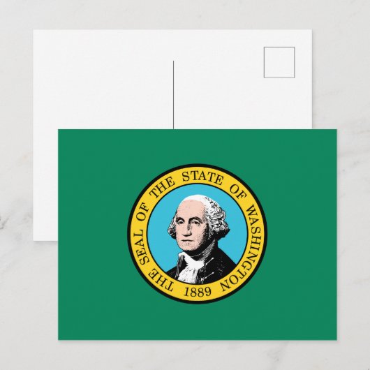 vlag van de staat Washington Briefkaart (Voorkant / Achterkant)