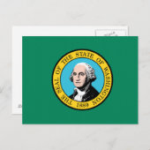 vlag van de staat Washington Briefkaart (Voorkant / Achterkant)