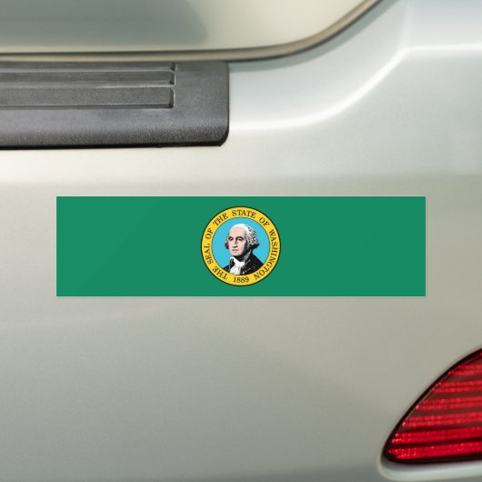 vlag van de staat Washington Bumpersticker (Op auto)