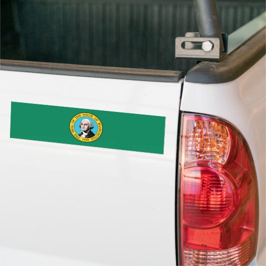 vlag van de staat Washington Bumpersticker (Op Truck)