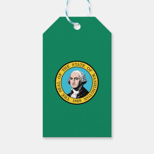 Vlag van de staat Washington Cadeaulabel (Voorkant)