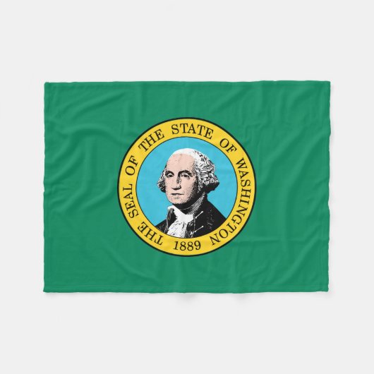vlag van de staat Washington Fleece Deken (Voorkant (Horizontaal))