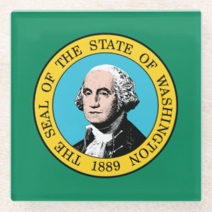 vlag van de staat Washington Glazen Onderzetter