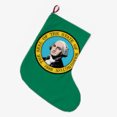 Vlag van de staat Washington Grote Kerstsok (Voorkant (Hangend))