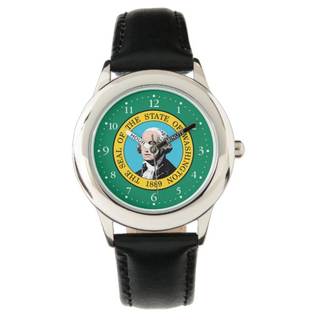 Vlag van de staat Washington Horloge (Voorkant)